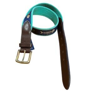 Vineyard Vines Teal and Brown Belt